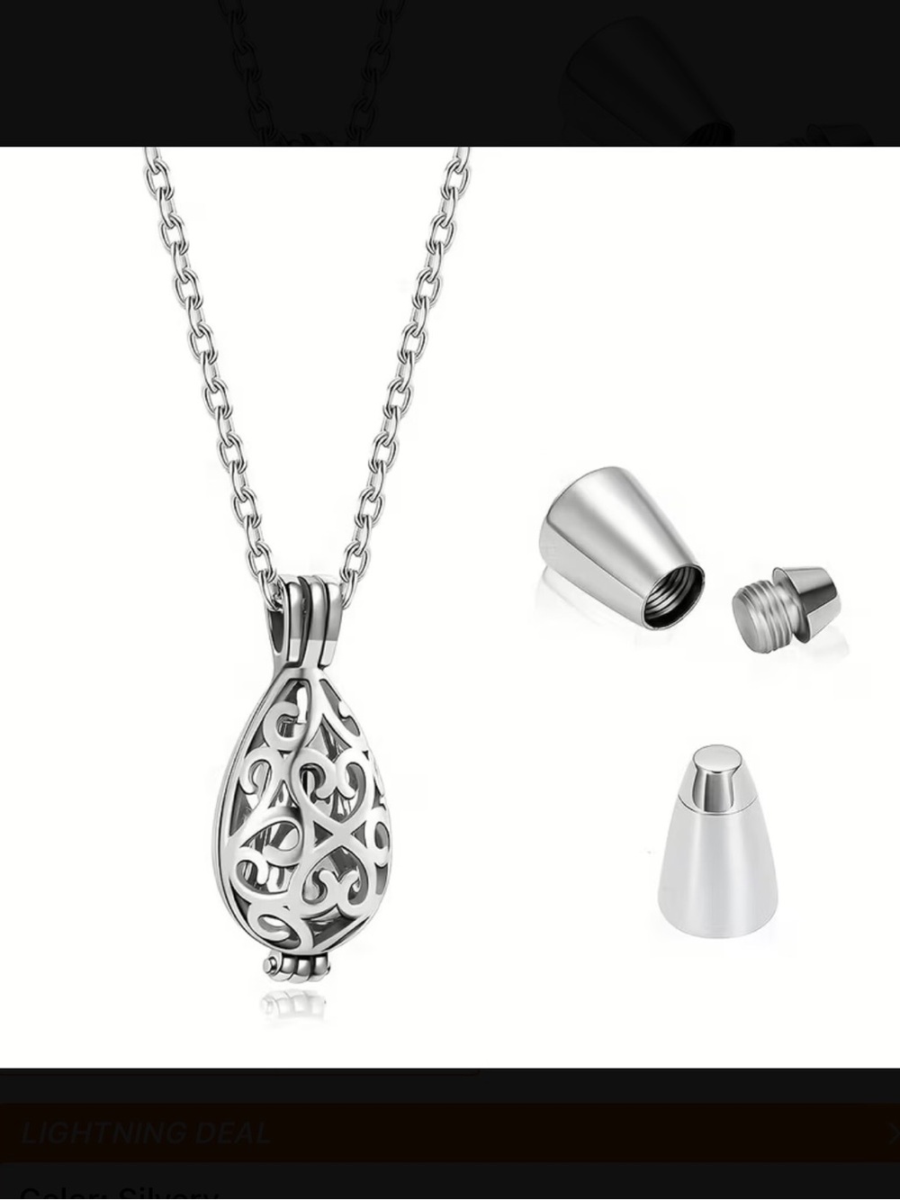 ⭐️ Memorial Keepsake Necklace Silver Tone